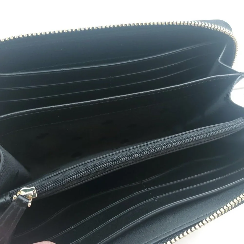 Kate Spade New York Womens Black Staci Saffiano Leather Continental Wallet Sz L